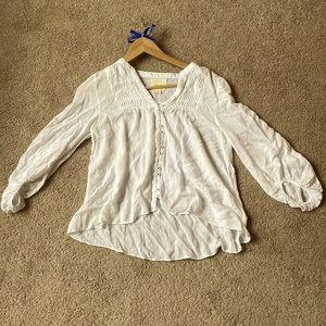 Maeve long-sleeved white blouse. Size: O. Color: White.